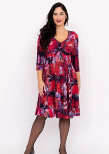 Pamela 3/4 Dress, Lipstick