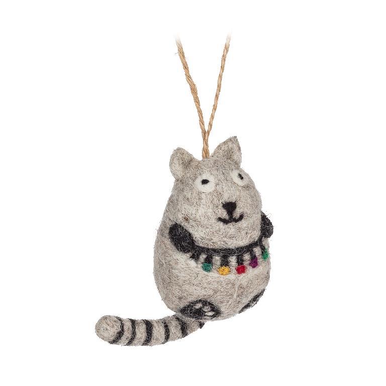 Fair Trade Woo Cat with Lights Ornament