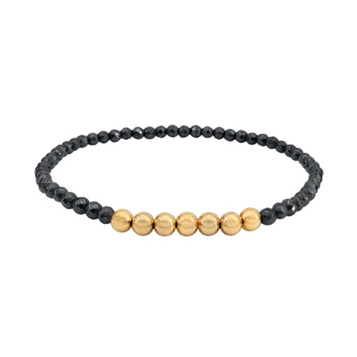 Hematite / Gold Fill Ball Bracelet