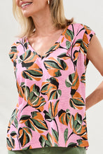 Load image into Gallery viewer, Printed V-Neck Ruffle Top -Wisteria (Tribal)
