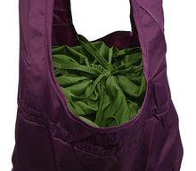 Load image into Gallery viewer, Drawstring Foldable Reusable Shopper - Purple
