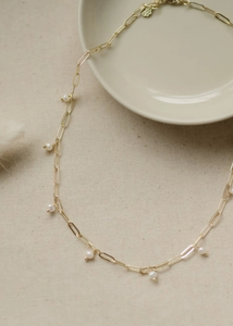 Beatrice Pearl Necklace - Gold