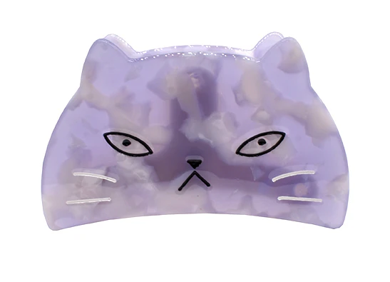 Cat Face Hair Claw - Lavender