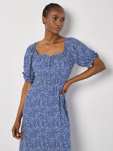 Load image into Gallery viewer, Spotted Milkmaid Dress - Blue (Apricot)
