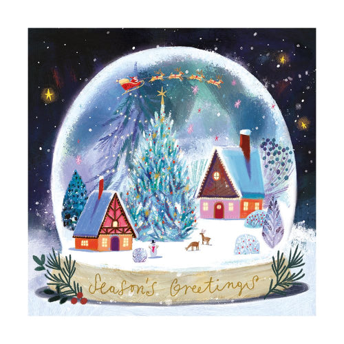 Winter Village Snow Globe Christmas Card Pack/8