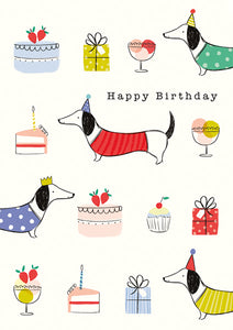 Dogs with Cakes Birthday Card
