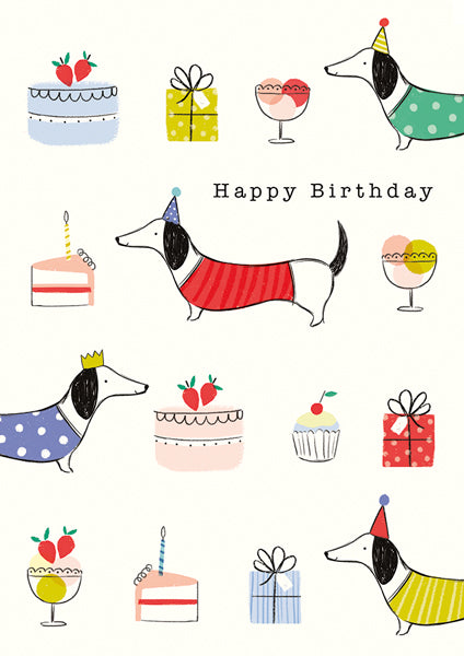 Dogs with Cakes Birthday Card