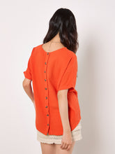 Load image into Gallery viewer, Cotton Button Back Blouse - Orange (Apricot)
