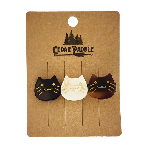 Trio Cats Hair Clip - Black Combo