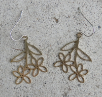 Bouquet Brass Earring - Torched