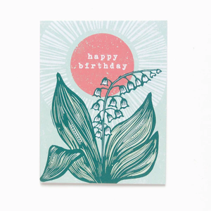 Birthday Lily Linocut Art Card