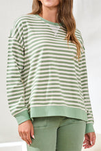 Load image into Gallery viewer, Stripe Crewneck Top - Moss (Tribal)
