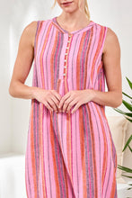 Load image into Gallery viewer, Sleeveless Pintuck Striped Dress - Rosesilk (Tribal)
