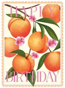 Peaches Happy Birthday Card