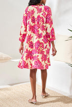 Load image into Gallery viewer, Floral 3/4 Button Front Dress - Pink Glow (Tribal)
