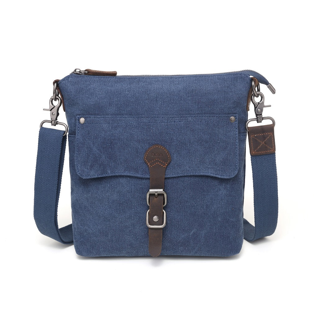 Canvas Front Buckle Crossbody - Blue