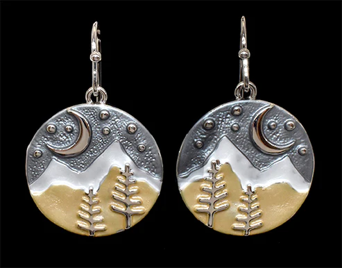 Night Mountain Range Earring
