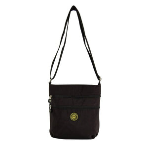 Double Zip Nylon Purse - Black