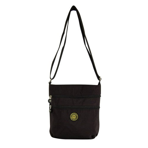 Double Zip Nylon Purse - Black