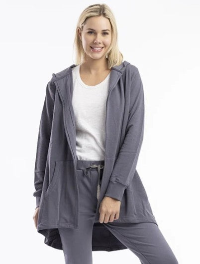 Terry Knit Hooded Sweatshirt - Grey (Orientique)