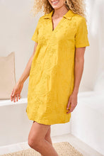 Load image into Gallery viewer, Embroidered Tunic Dress - Lemon (Tribal)
