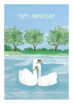 Swan Anniversary Card