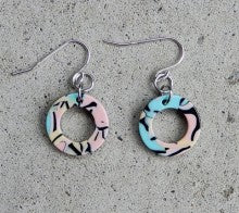 Retro Donut Earrings (Torched)