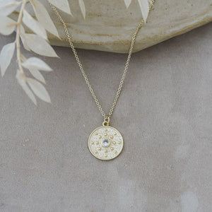 Lone Medallion Necklace - Gold Plated