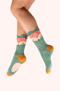 Foxy Character Ankle Sock (Powder)
