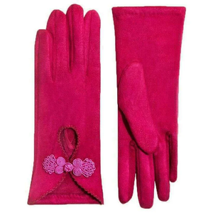 Powder Suki Faux Suede Gloves - Fuchsia