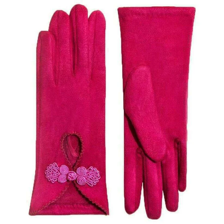 Powder Suki Faux Suede Gloves - Fuchsia