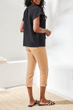 Load image into Gallery viewer, Split Neck Tassel Top - Black (Tribal)
