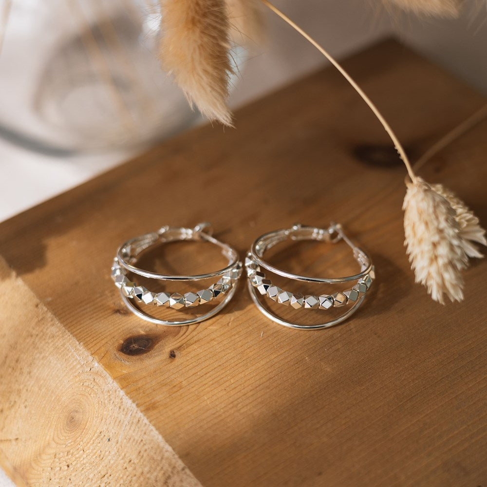 Zahra Hoops Silver Plated