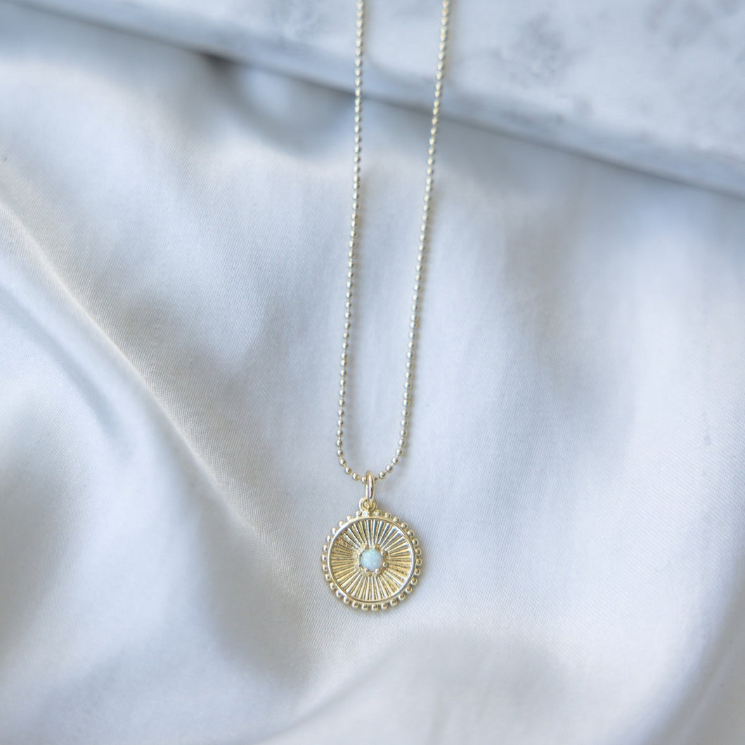 Lina Necklace - Gold Plated with Opalite