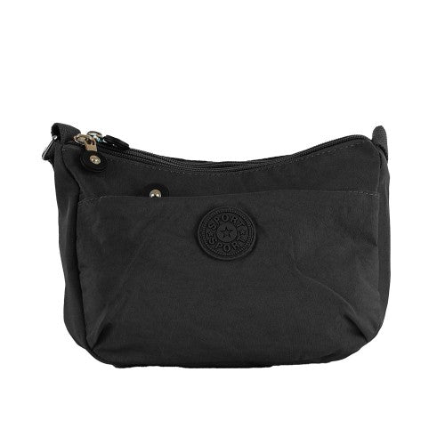 Mini Nylon Multi Zips Side Bag - Black