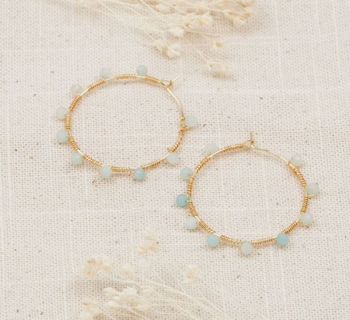 Pritti Hoop - Labradorite/Gold Plated