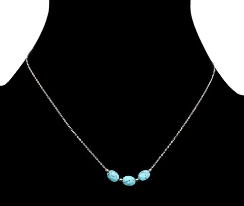 Oval Faceted Magnesite Necklace