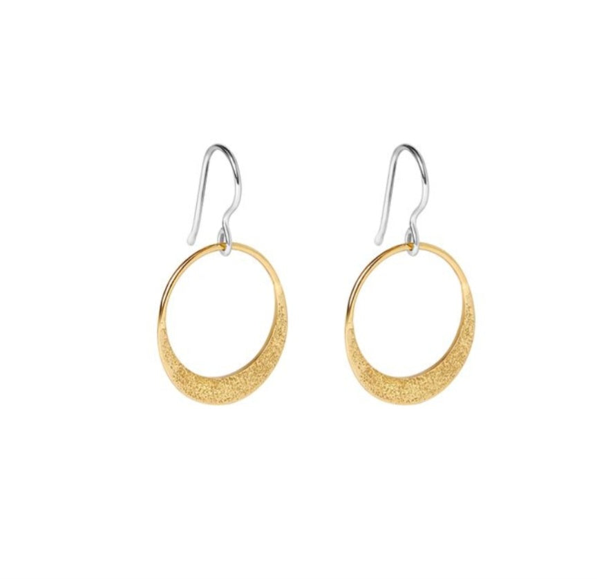 Ruby Crescent Circle Earring - Gold Plated (Bambu)