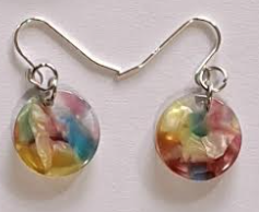Transparent Rainbow Dot Earring - Torched Studio