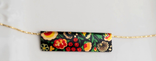 Fairy Tale Florals Bar Necklace - Gold (Giftologie)