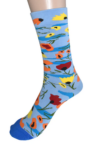 Wildflower Field Socks - Blue