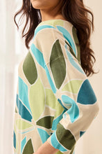Load image into Gallery viewer, Lightweight Printed 3/4 Sweater - Aqua Sky (Tribal)
