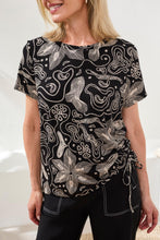 Load image into Gallery viewer, S/S Side Ruche Printed Top - Quartz (Tribal)
