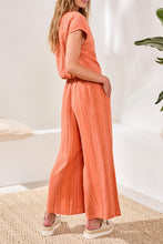 Load image into Gallery viewer, Linen Mix Striped Tie Blouse - Guava (Tribal)
