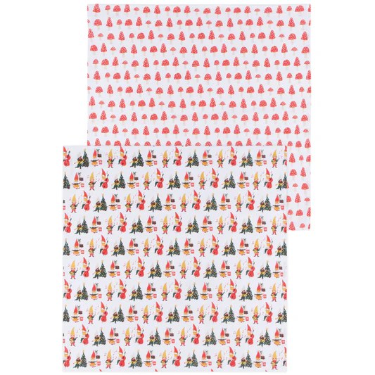 Gnome for the Holidays Set/2 Floursack Tea Towels