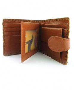 Multi Floral Small Embroidered Wallet - Black