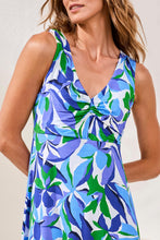 Load image into Gallery viewer, Front Pleat Floral Dress - Royal Azur (Tribal)
