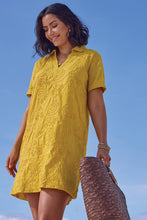 Load image into Gallery viewer, Embroidered Tunic Dress - Lemon (Tribal)
