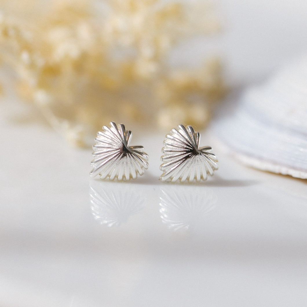 Seashell Heart Stud - Silver Plated (Glee)