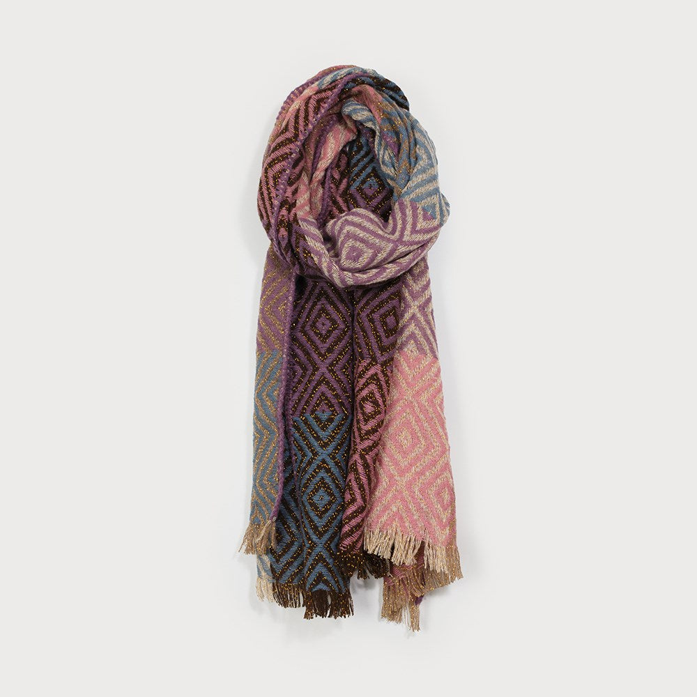 Lurex Diamond Scarf - Purple (Caracol)